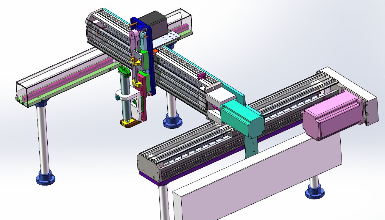 在线式点胶机UV胶硅胶 3D图纸 机械设计素材参考资料3D模型
