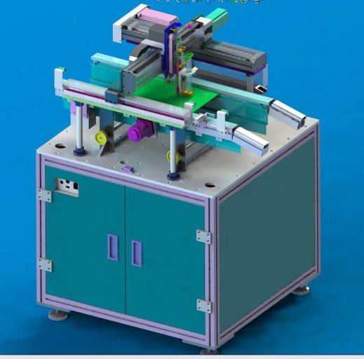 在线式点胶机UV胶硅胶 3D图纸 机械设计素材参考资料3D模型缩略图