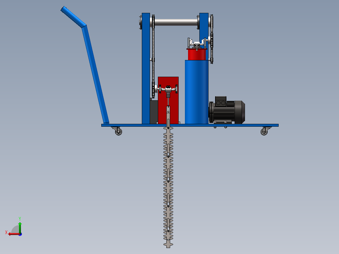 城市绿篱修剪机设计采用双刀片（含SW三维+CAD图纸+说明书）后视图