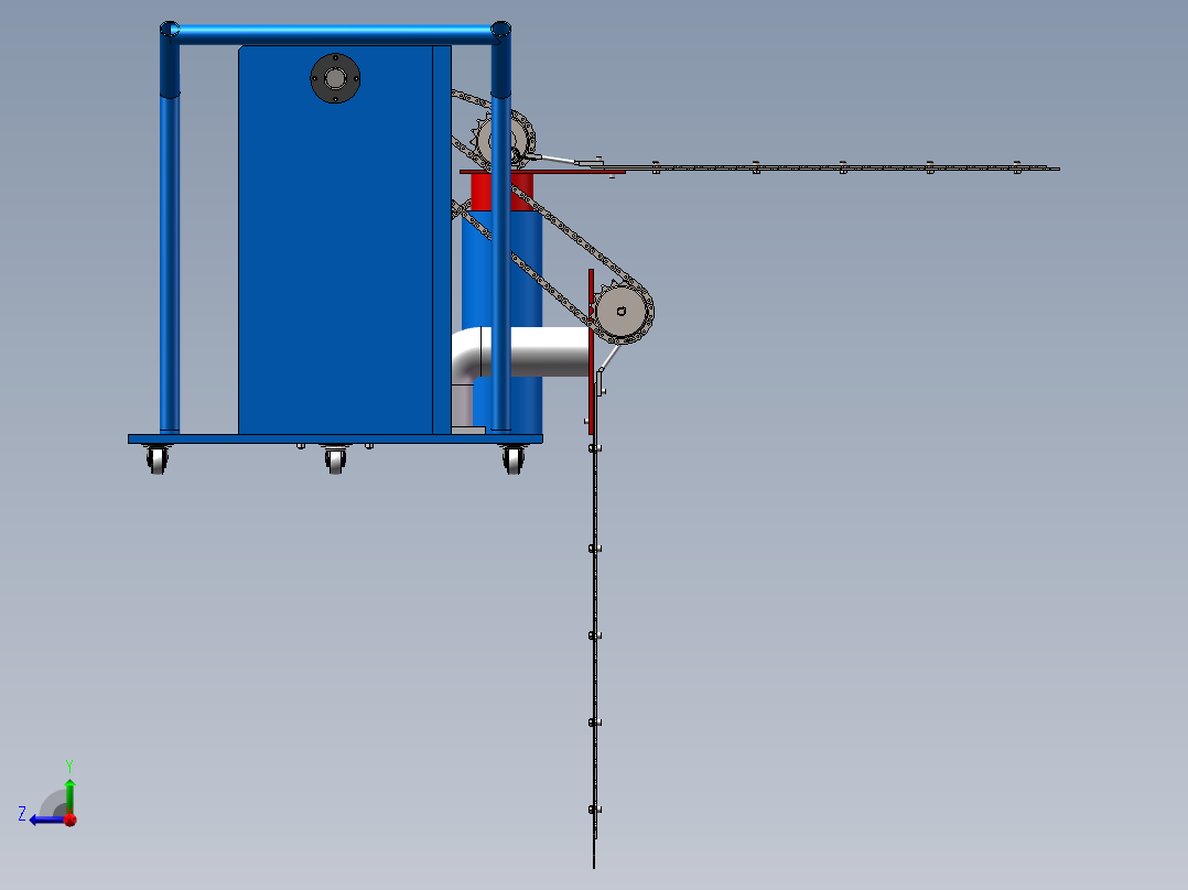 城市绿篱修剪机设计采用双刀片（含SW三维+CAD图纸+说明书）右视图