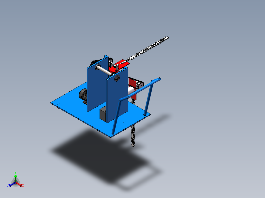 城市绿篱修剪机设计采用双刀片（含SW三维+CAD图纸+说明书）正等轴测图