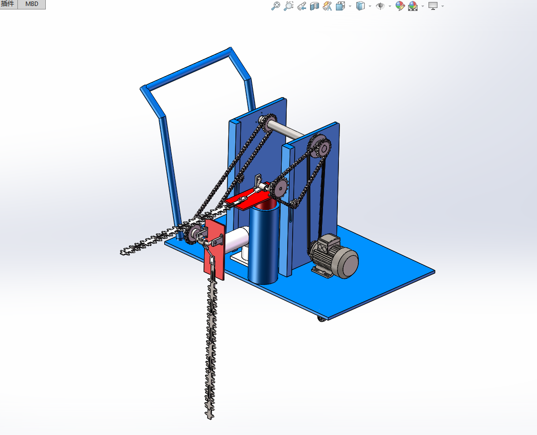 城市绿篱修剪机设计采用双刀片（含SW三维+CAD图纸+说明书）