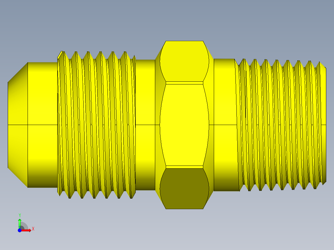 喇叭形 45D 半接头连接器-FLARE 45D 1-2 Tube OD-34-16 x 3-8 NPT.STEP前视图