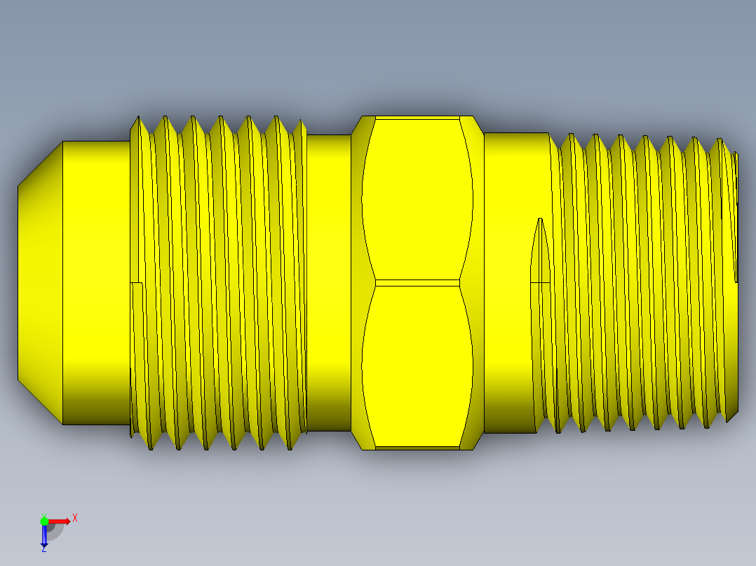 喇叭形 45D 半接头连接器-FLARE 45D 1-2 Tube OD-34-16 x 3-8 NPT.STEP俯视图