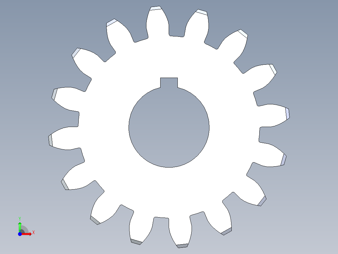 正齿轮压力角20 -32dp-20pa-16t spur gear前视图