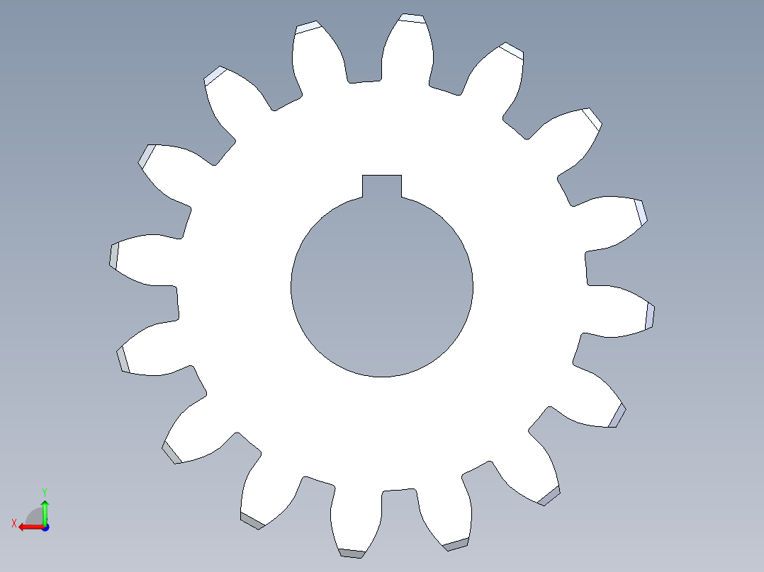 正齿轮压力角20 -32dp-20pa-16t spur gear后视图