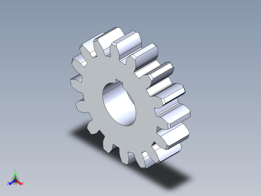 正齿轮压力角20 -32dp-20pa-16t spur gear正等轴测缩略图