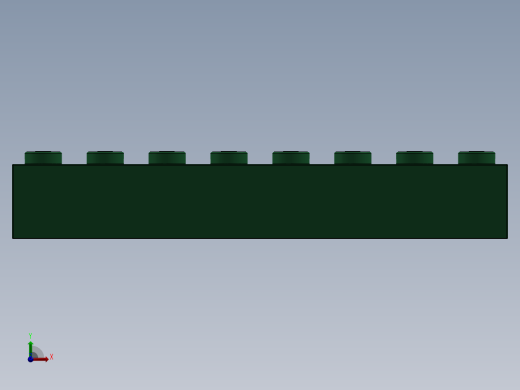 乐高套装 4421基本积木-4143953 - 3008 Dark Green Brick 1 x 8.SLDPRT前视缩略图