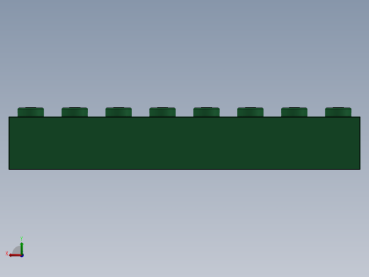 乐高套装 4421基本积木-4143953 - 3008 Dark Green Brick 1 x 8.SLDPRT后视缩略图