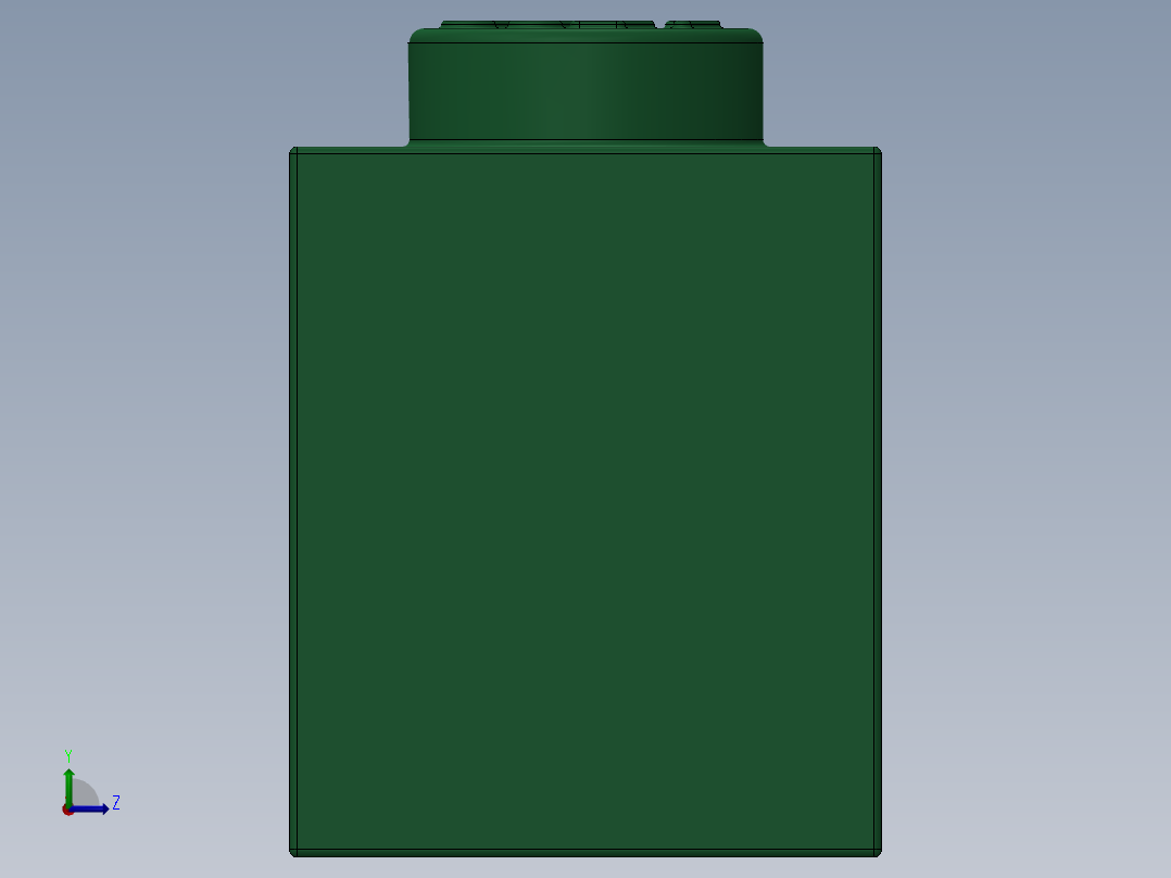 乐高套装 4421基本积木-4143953 - 3008 Dark Green Brick 1 x 8.SLDPRT左视图
