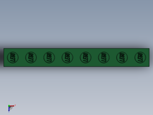 乐高套装 4421基本积木-4143953 - 3008 Dark Green Brick 1 x 8.SLDPRT俯视缩略图
