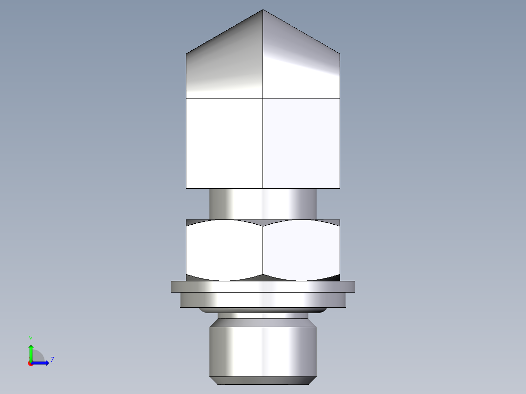 卡套式工业通用硬管接头EO_Adjustable_Locknut_elbow_WEE06ZLRCF左视图