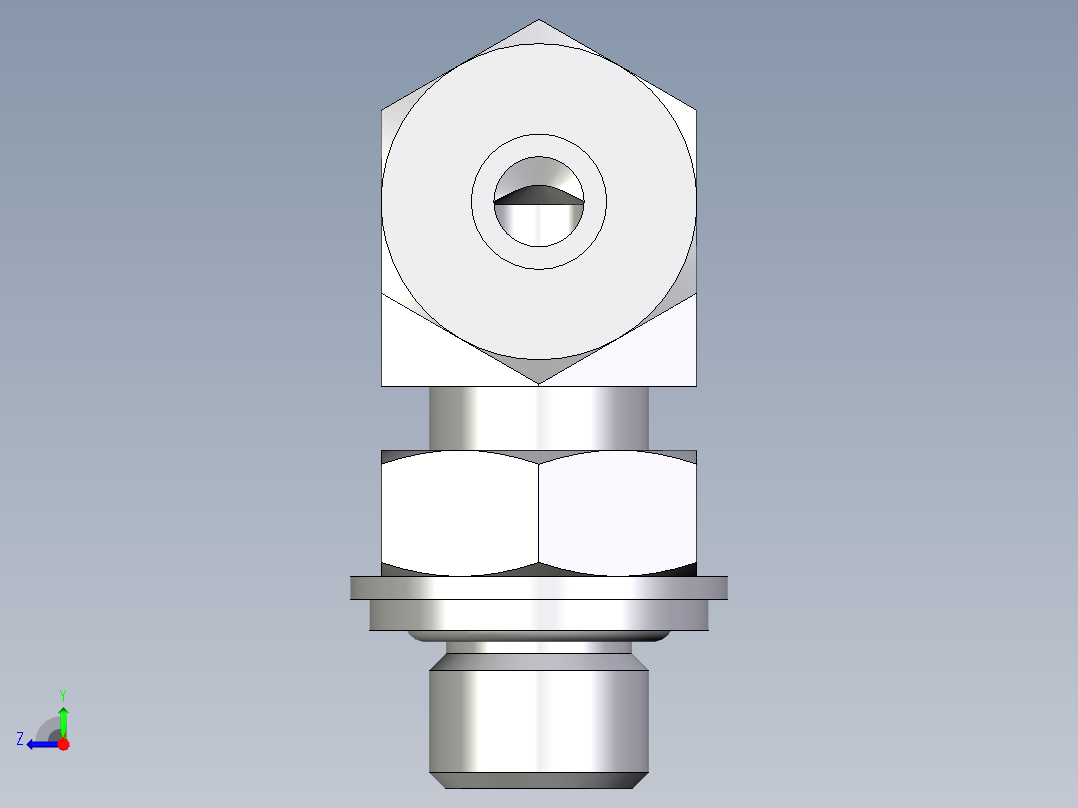 卡套式工业通用硬管接头EO_Adjustable_Locknut_elbow_WEE06ZLRCF右视图