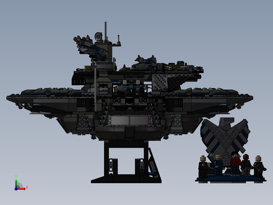 乐高航空母舰模型前视图