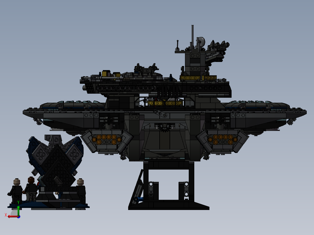 乐高航空母舰模型后视图