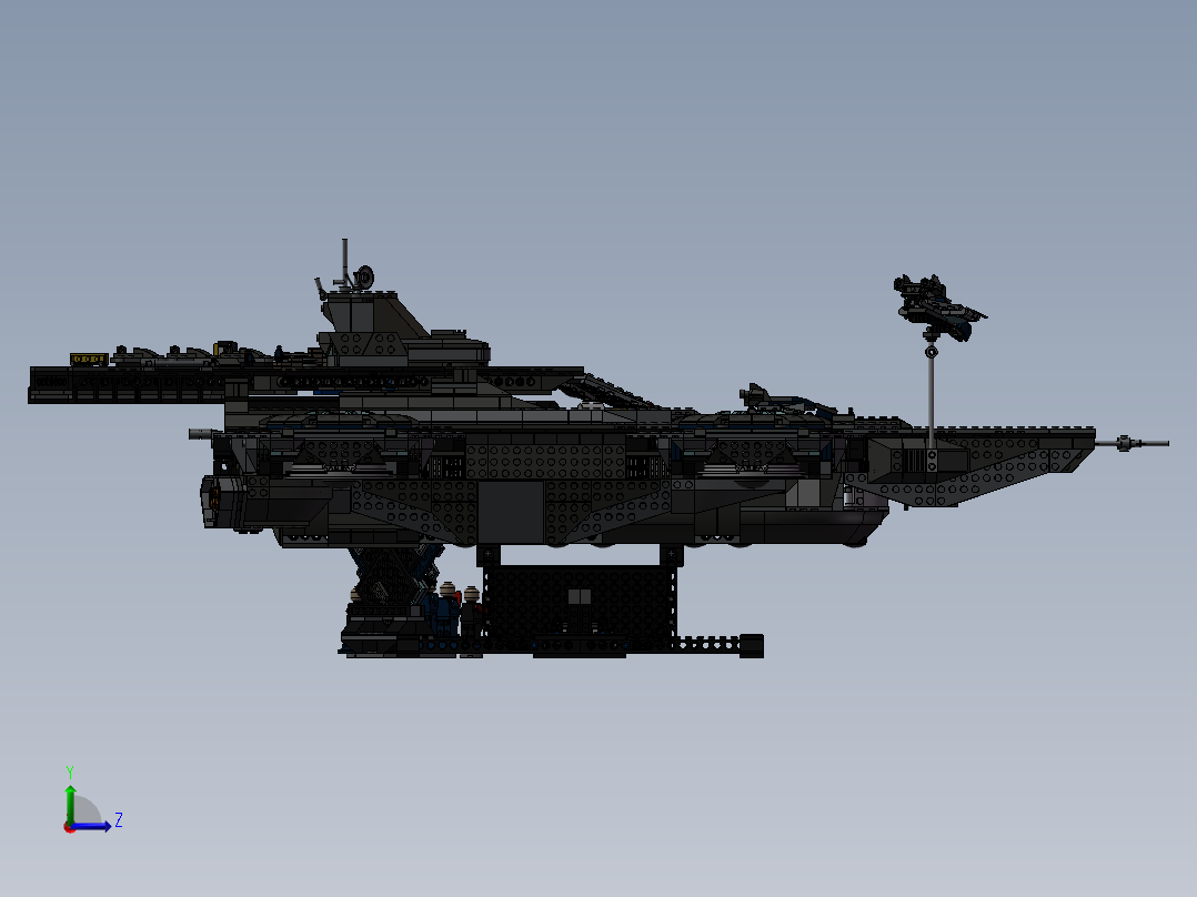 乐高航空母舰模型左视图