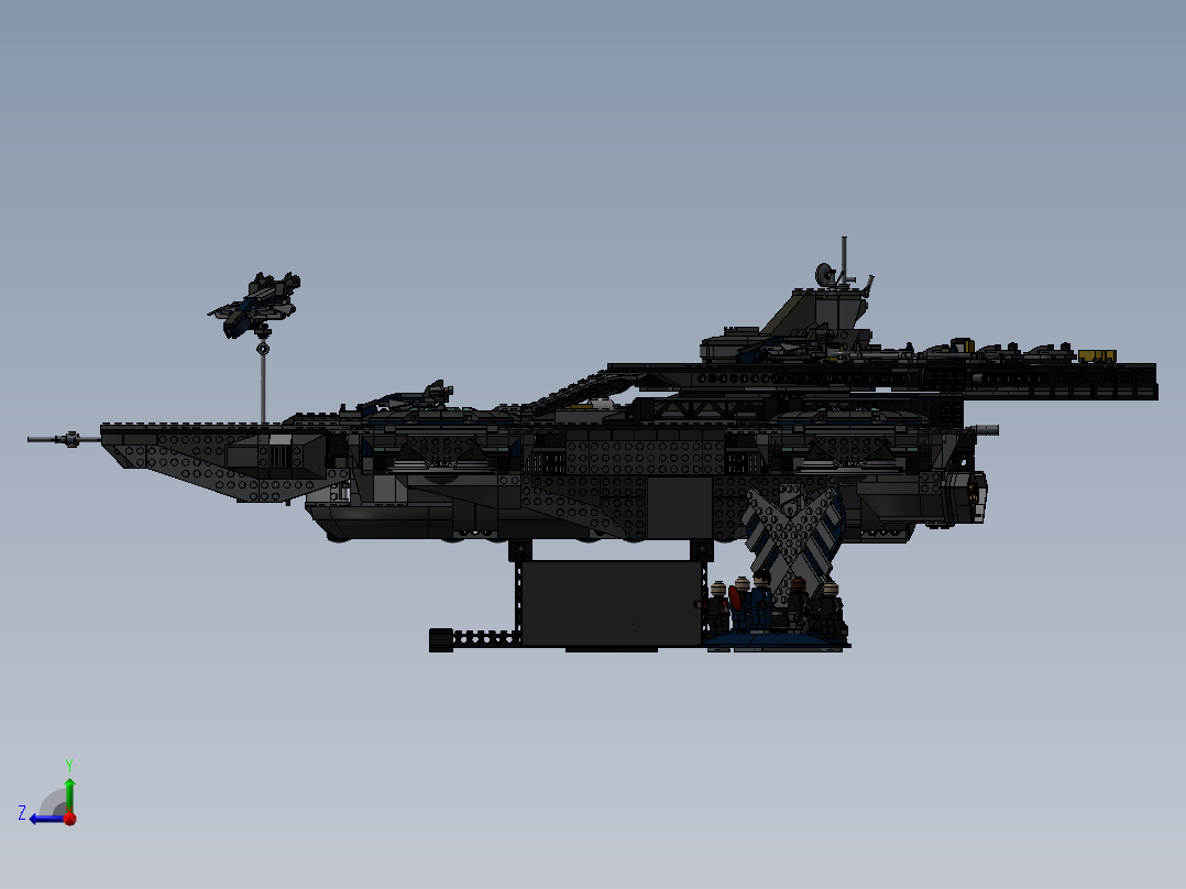 乐高航空母舰模型右视图