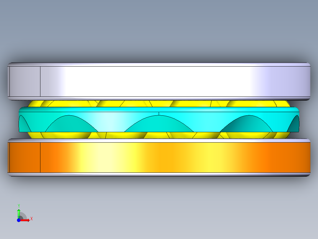 平面推力球轴承51100前视图
