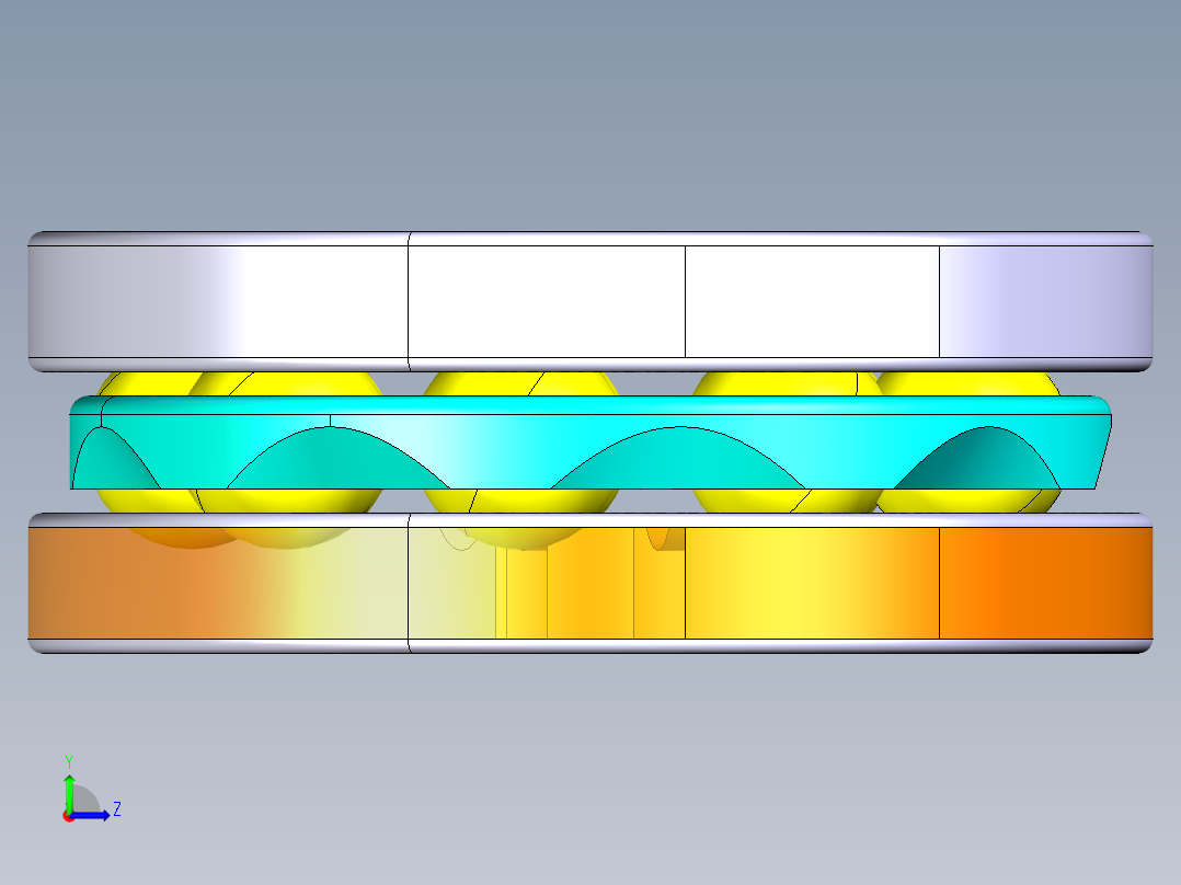 平面推力球轴承51100左视图