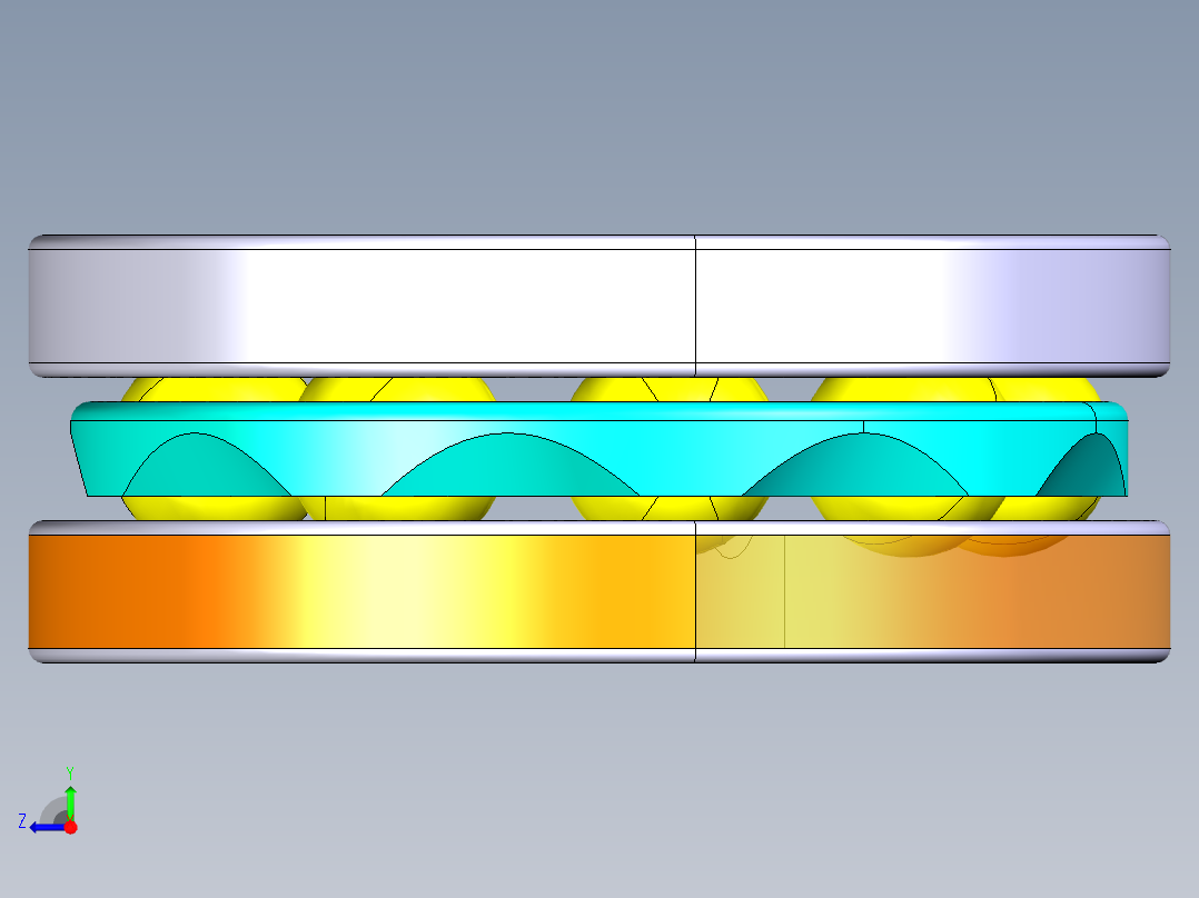 平面推力球轴承51100右视图