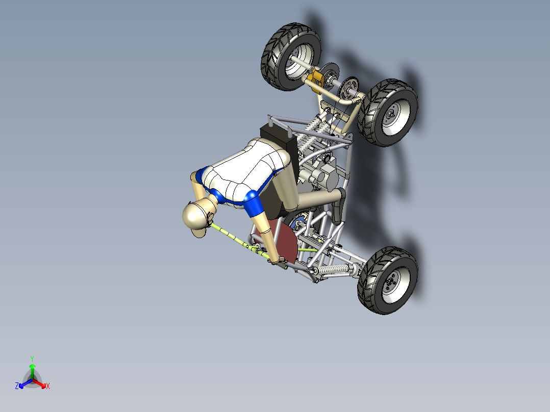 自制简易ATV越野4轮钢管车3D图纸