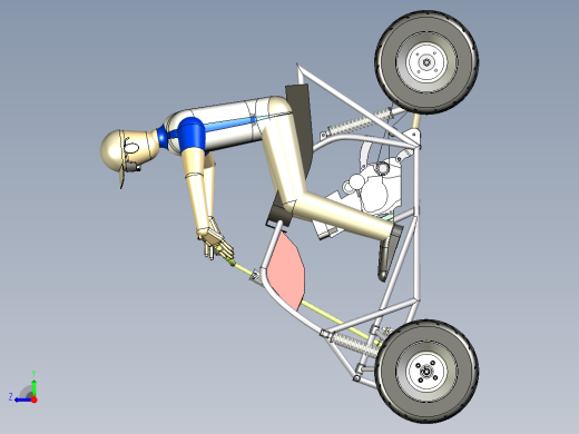 自制简易ATV越野4轮钢管车3D图纸右视缩略图