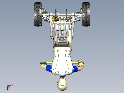 自制简易ATV越野4轮钢管车3D图纸俯视缩略图