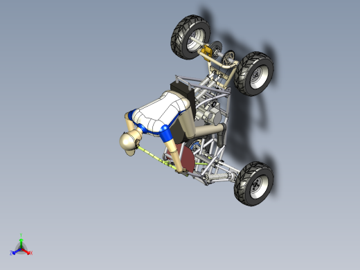 自制简易ATV越野4轮钢管车3D图纸正等轴测缩略图
