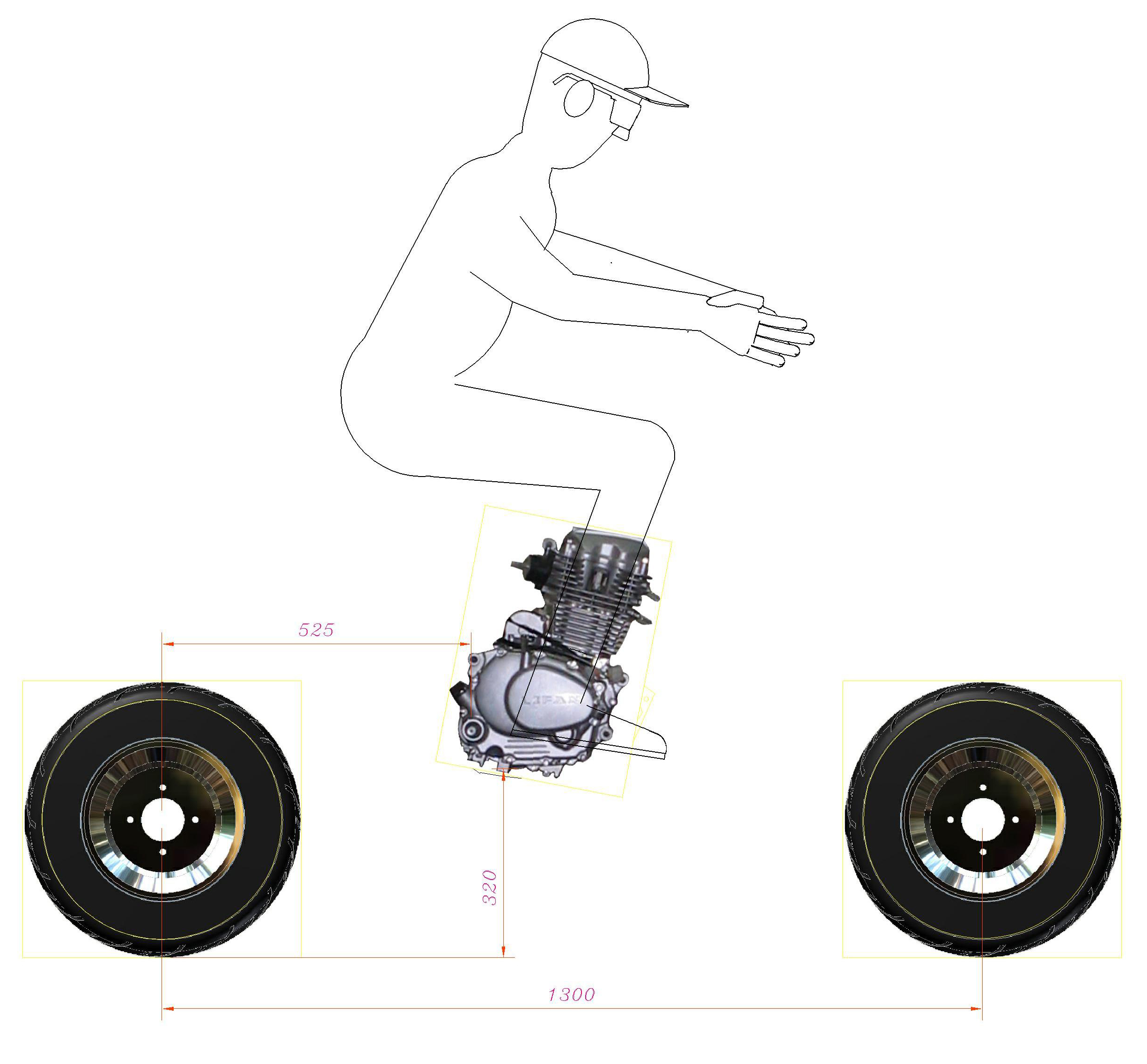 自制简易ATV越野4轮钢管车3D图纸