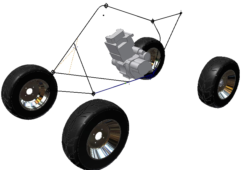 自制简易ATV越野4轮钢管车3D图纸