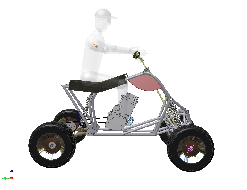 自制简易ATV越野4轮钢管车3D图纸