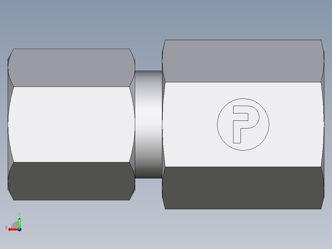 卡套式工业通用硬管接头EO_Swivel_connector_GAI06ZSR71后视图