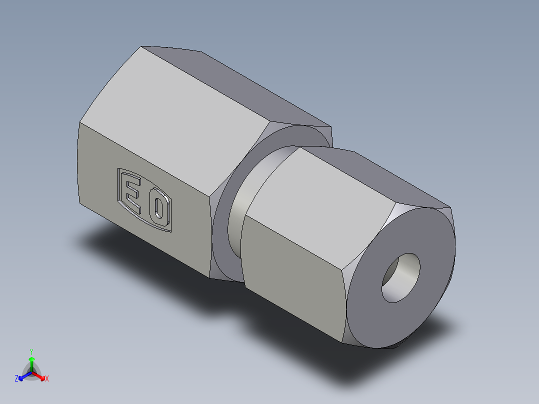 卡套式工业通用硬管接头EO_Swivel_connector_GAI06ZSR71正等轴测图