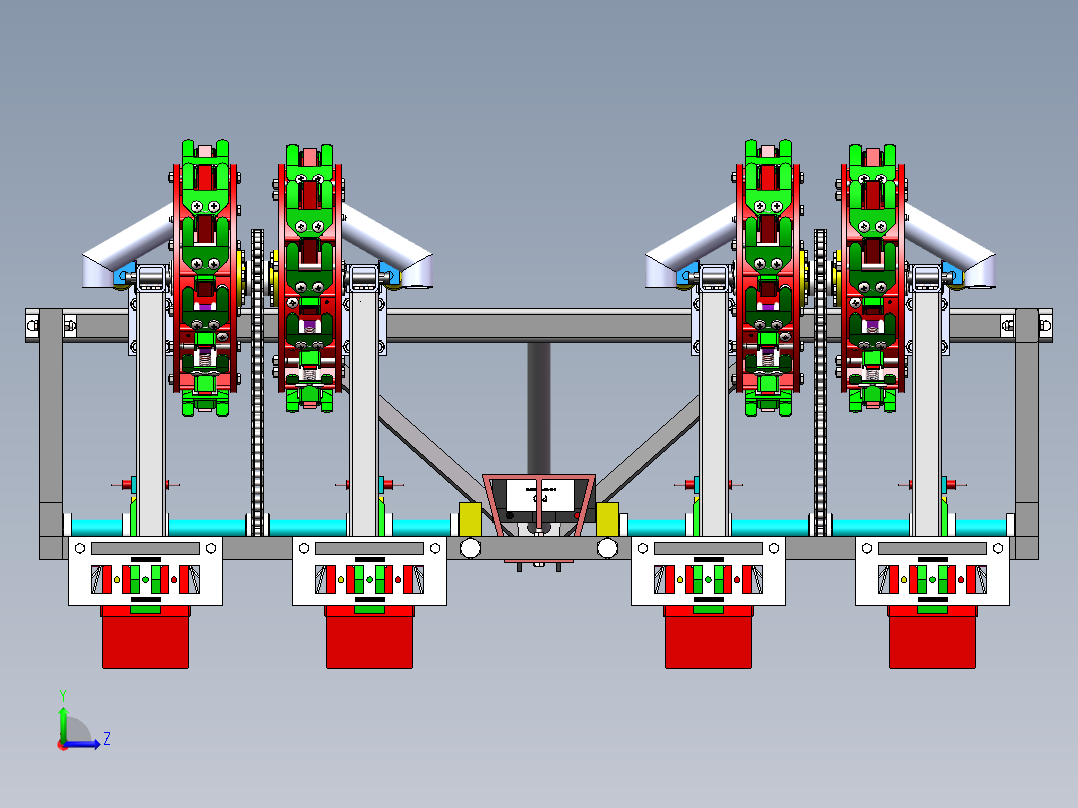 棉花精量播种机三维SolidWorks左视图