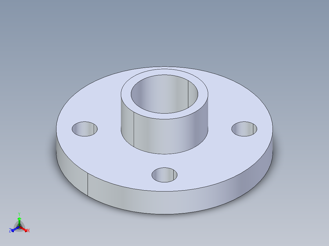 聚氯乙烯配件23-Sch80_Flange One-Piece_SOC_851-010_1in正等轴测图