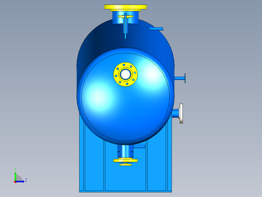 换热器三维模型三维左视图