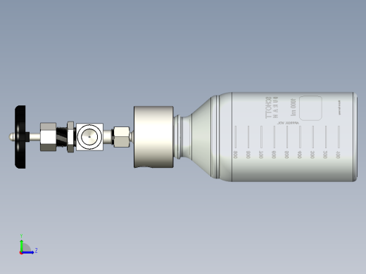 用于液体取样的GL45瓶螺纹带瓶头取样阀左视缩略图