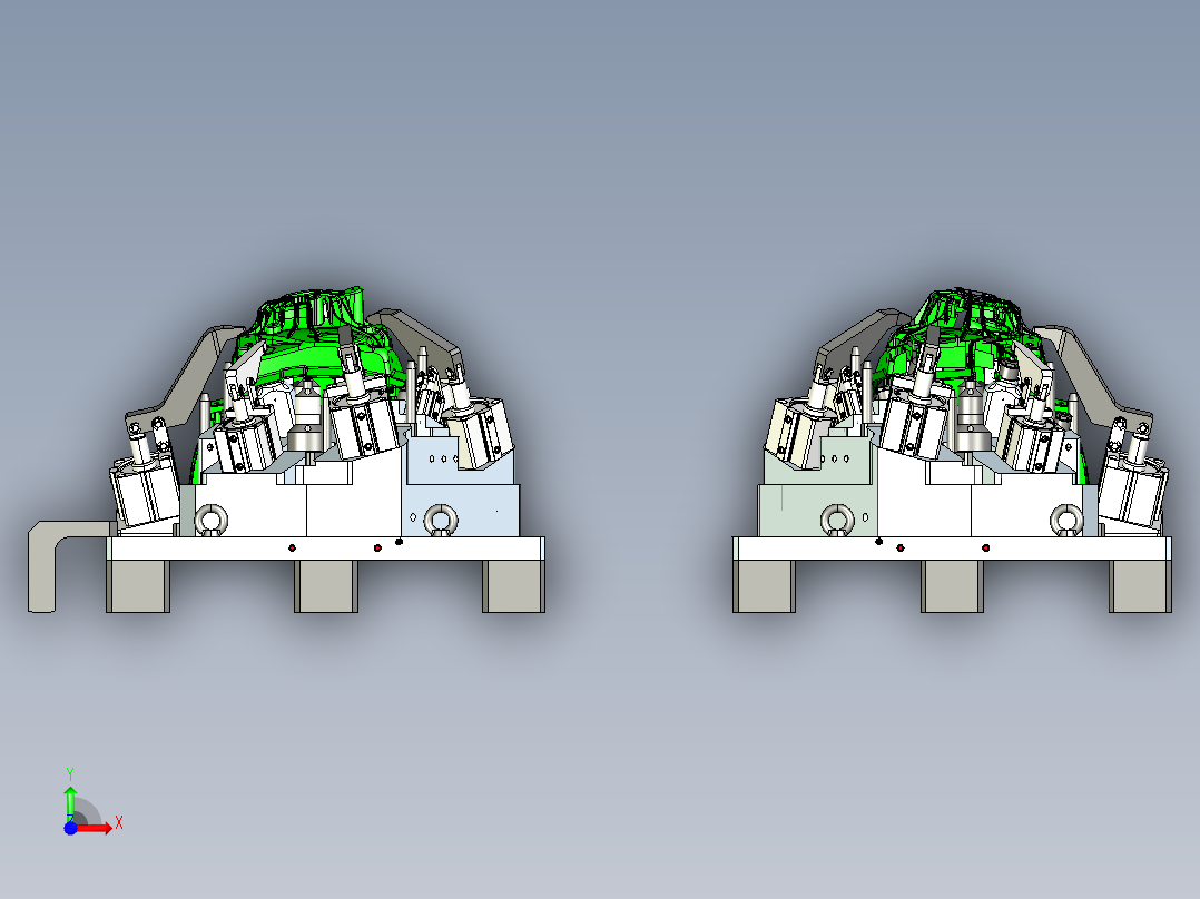 零跑减震塔加工夹具前视图