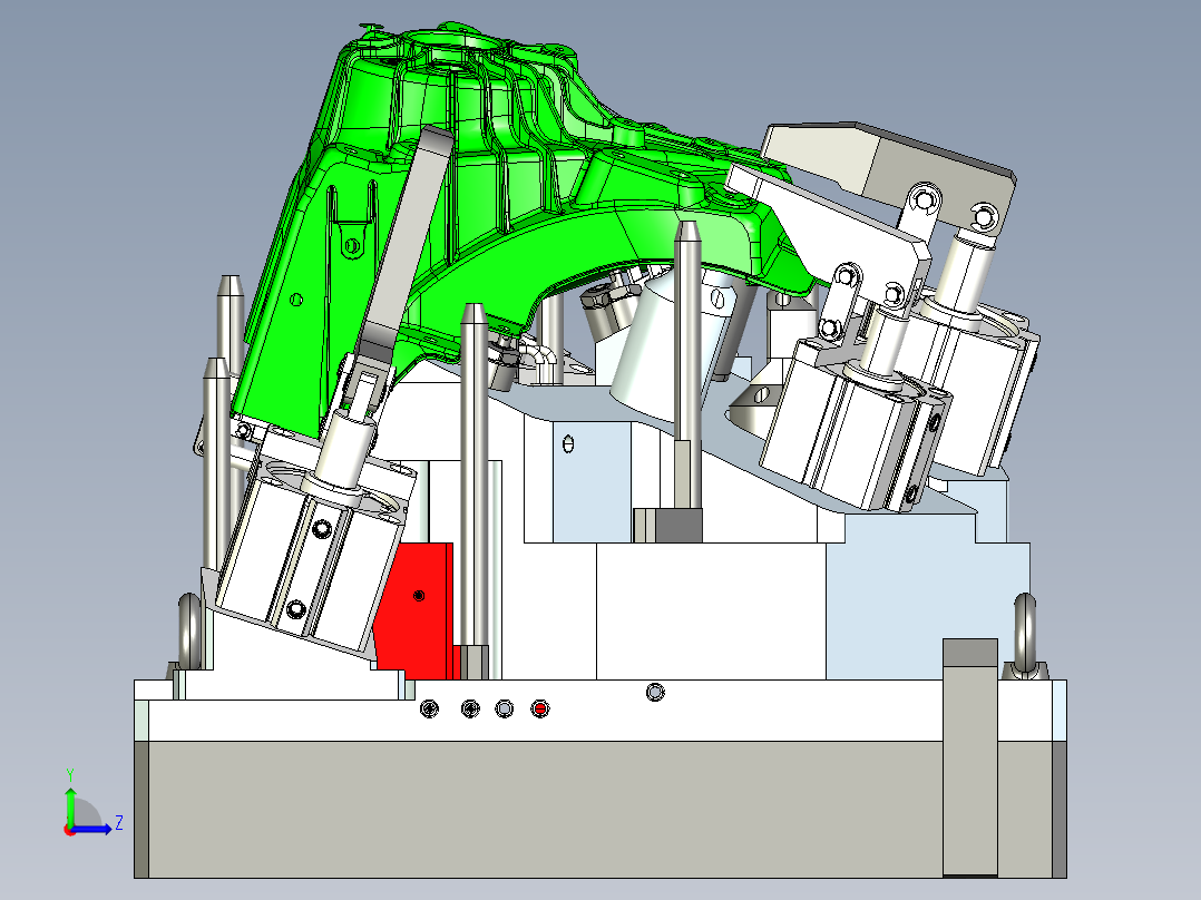 零跑减震塔加工夹具左视图