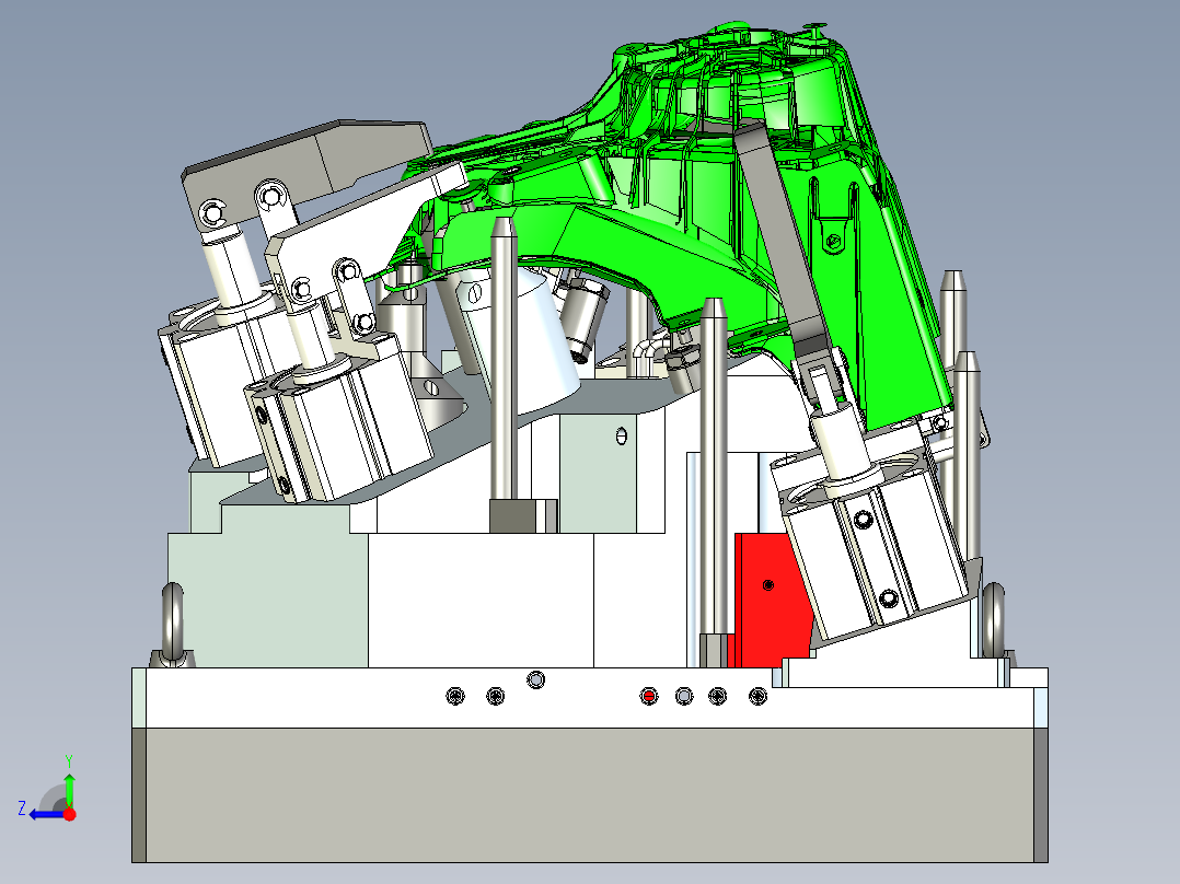 零跑减震塔加工夹具右视图
