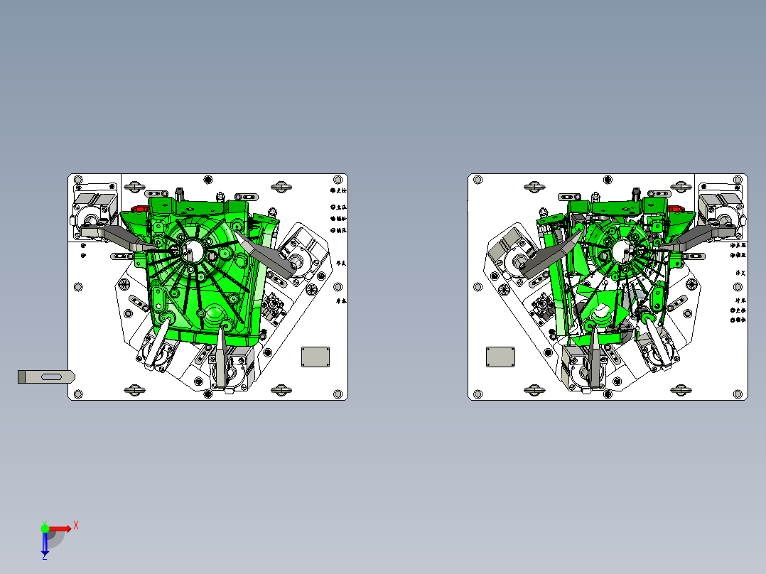 零跑减震塔加工夹具俯视图