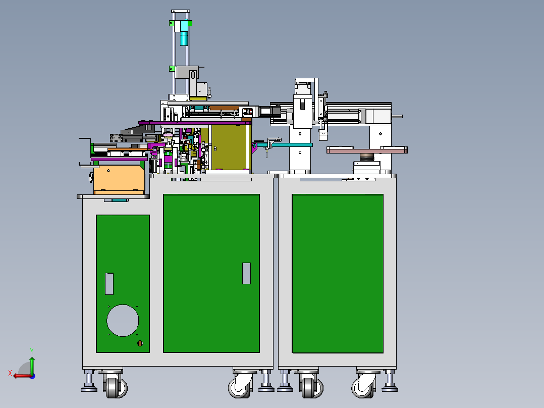 一种双工位手工放料套帽机sw18可编辑后视图