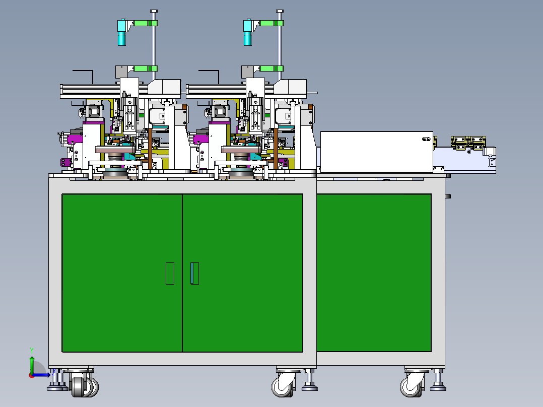 一种双工位手工放料套帽机sw18可编辑左视图