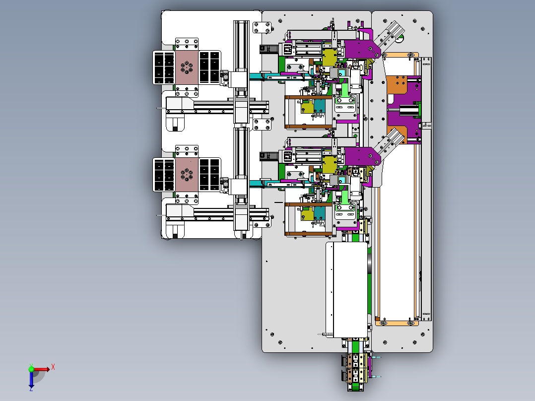 一种双工位手工放料套帽机sw18可编辑俯视图