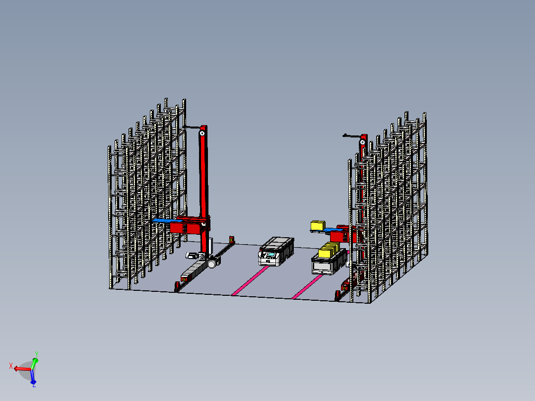 智能物流仓库 立体仓库3D模型