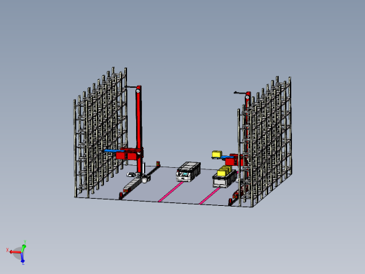 智能物流仓库 立体仓库3D模型