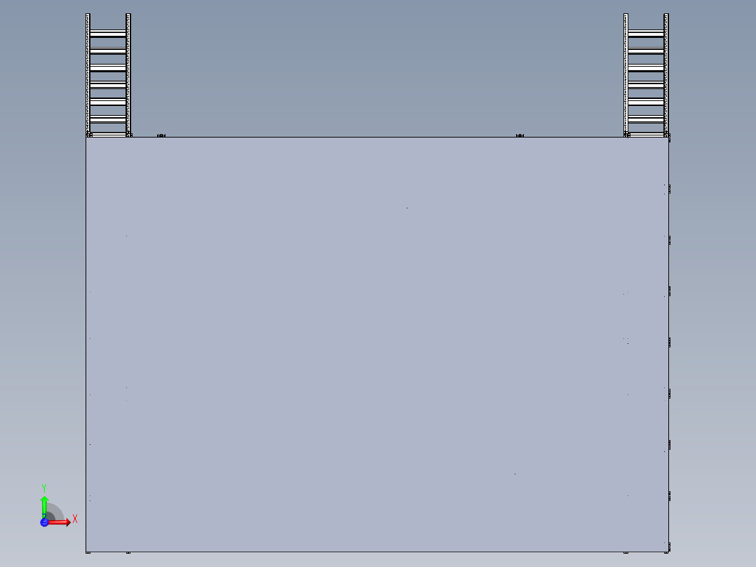 智能物流仓库 立体仓库3D模型前视图
