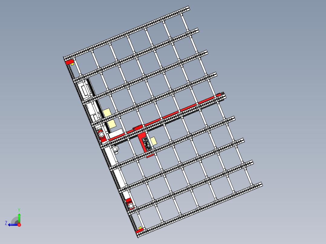 智能物流仓库 立体仓库3D模型右视图