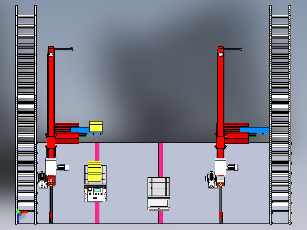智能物流仓库 立体仓库3D模型俯视图