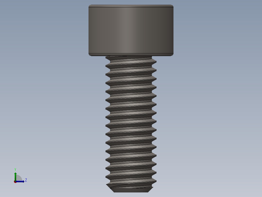 Screw_DIN_912_M6x16F_A2.SLDPRT公制内六角螺钉左视图